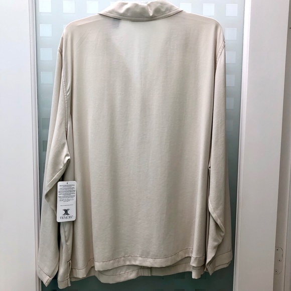 π2xHPπ KAREN SCOTT II Tencel/Lyocell Soft Shirt Jacket w/ Pockets Beige 2X NWT! - Picture 5 of 13
